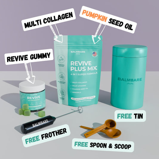 Revive Hair Gummies + Pumpkin Seed Oil & Multi-Collagen Protein Mix (FREE Gifts Worth $45)